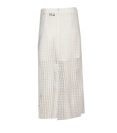 Essentiel Antwerp Handkerchief Mesh Embellished Beads Skirt In White