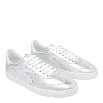 Stuart Weitzman Lace-up Sneakers In Silver