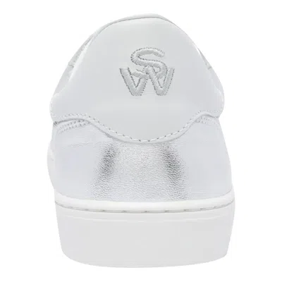 Stuart Weitzman Lace-up Sneakers In Silver