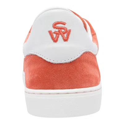Stuart Weitzman Low Top Sneakers Contrast Stitching In Orange