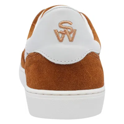 Stuart Weitzman , Sw Runaround Sneaker, Sneakers, Hazel/white, Suede/calf In Hazel/white