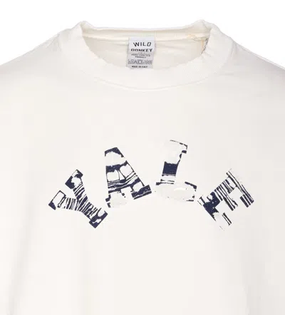 Wild Donkey Crewneck Sweater With Graphic Print Detail In White