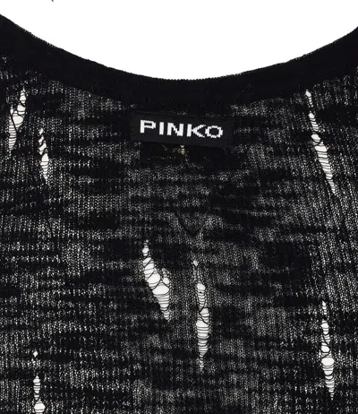 Pinko Débardeur Côtelé Léger Déchiré In Black