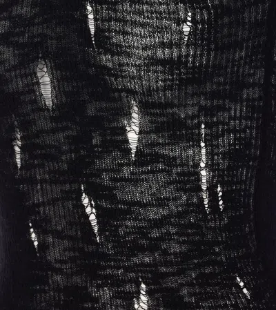 Pinko Débardeur Côtelé Léger Déchiré In Black