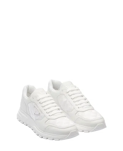 Prada High-top-sneaker Aus Leder Und Re-nylon In White