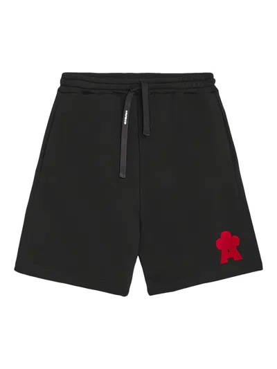 A Paper Kid Logo-print Track Shorts In Black  
