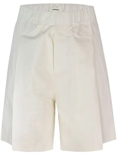 A Paper Kid Bermuda In Popeline Bianco In White