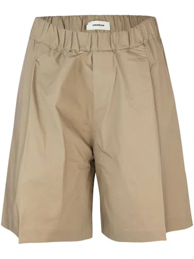 A Paper Kid Bermuda In Popeline Beige In Brown