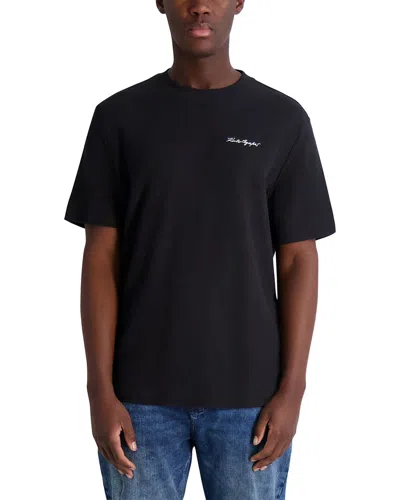 Karl Lagerfeld Washed Denim Shorts In Black