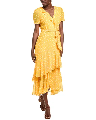 Karl Lagerfeld Tiered Midi Dress In Gold