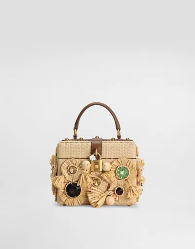Dolce & Gabbana Dolce Box Crochet Handbag With Embroidery In Multicolor