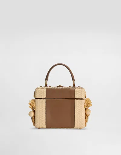 Dolce & Gabbana Dolce Box Crochet Handbag With Embroidery In Multicolor