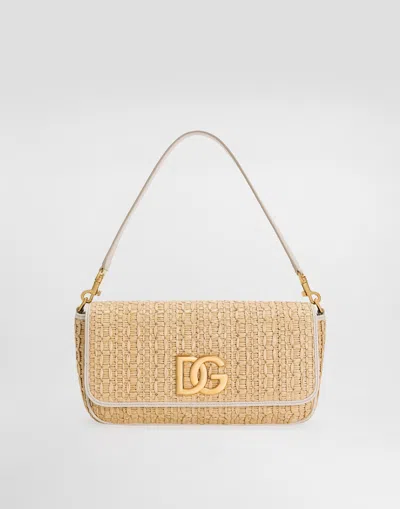 Dolce & Gabbana Rafia Crochet Shoulder Bag In Multicolor