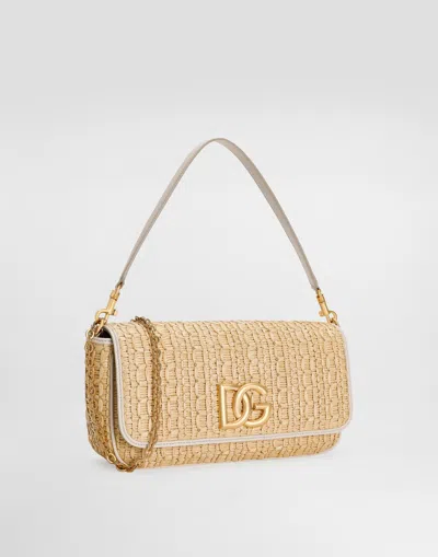 Dolce & Gabbana Rafia Crochet Shoulder Bag In Multicolor