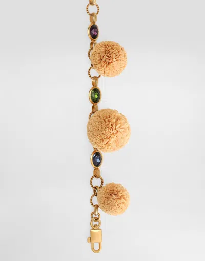 Dolce & Gabbana Metal Bag Shoulder Strap With Bezels In Multicolor
