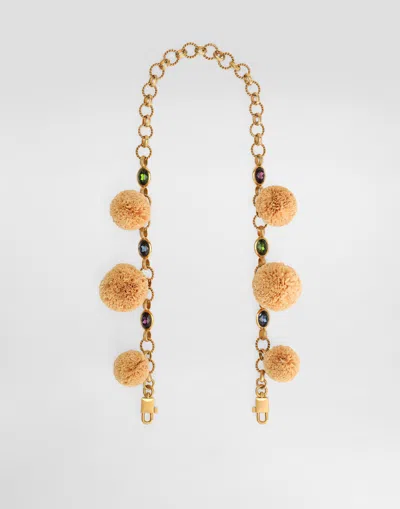 Dolce & Gabbana Metal Bag Shoulder Strap With Bezels In Multicolor
