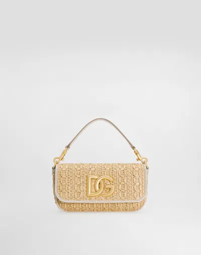 Dolce & Gabbana Rafia Crochet Shoulder Bag In Multicolor