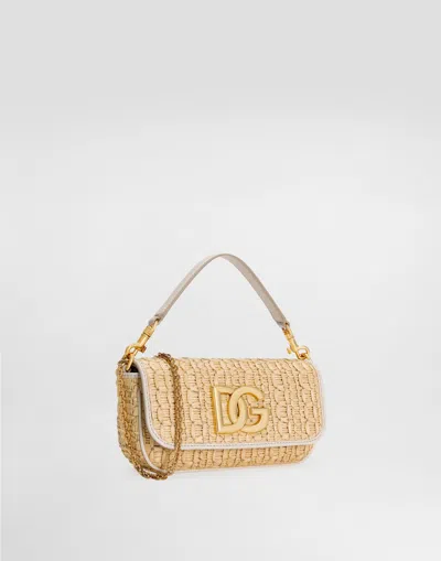 Dolce & Gabbana Rafia Crochet Shoulder Bag In Multicolor