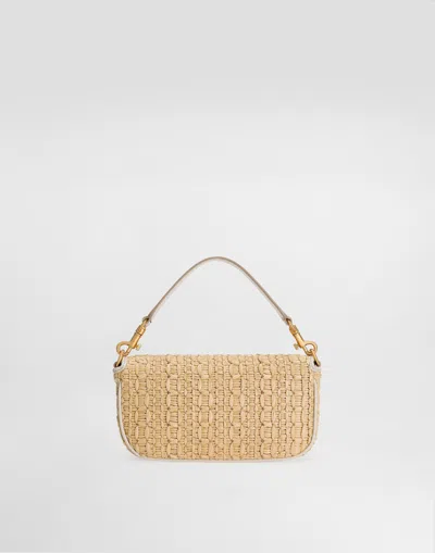 Dolce & Gabbana Rafia Crochet Shoulder Bag In Multicolor