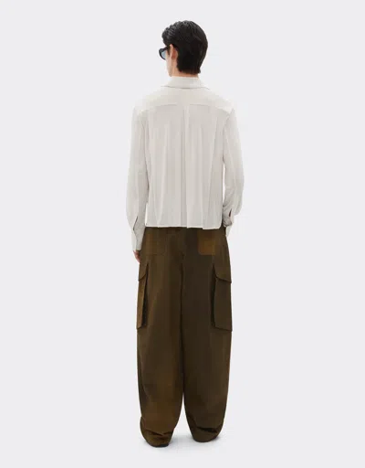 Ferrari Cargo Trousers In Dyed Cotton Twill In Tabacco