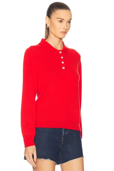 Shop And-daughter Aiofe Polo Sweater In Poppy Red