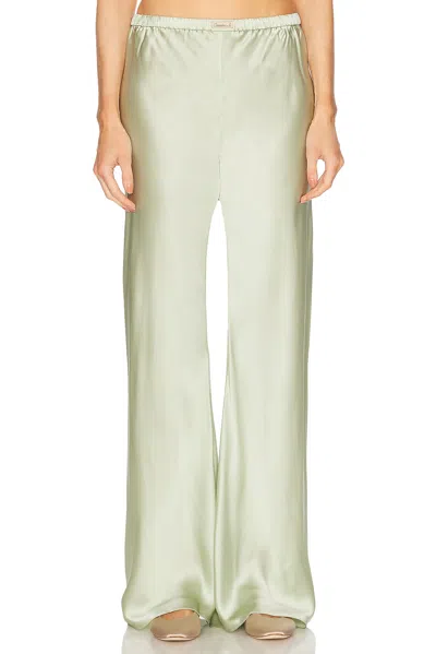 Comme Si Silk-charmeuse Pants In Mint