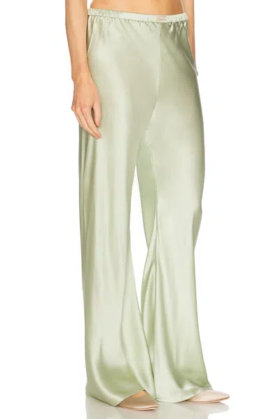 Comme Si Silk-charmeuse Pants In Mint
