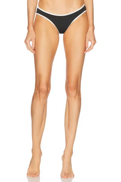 Caroline Constas Ayana Bikini Bottom In Black Ivory Combo