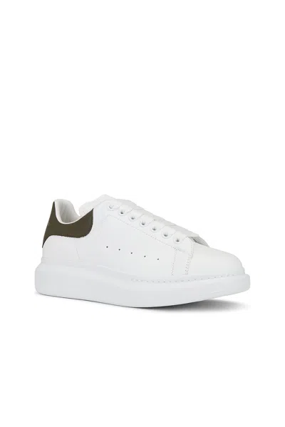 Alexander Mcqueen White Low-top Sneakers With Chunky Sole And Contrasting Heel Tab In Leather Man In Brown