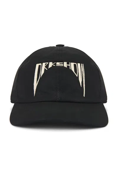 Rick Owens Drkshdw Embroidered-logo Cap In Black & Pearl