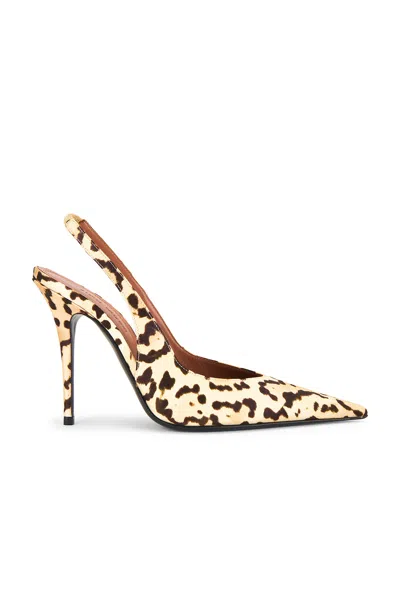 Amina Muaddi Satin Leopard Anok Slingback Pumps 105 In Leopard