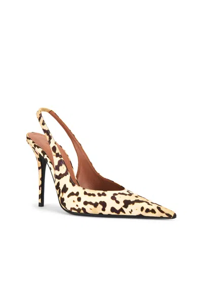 Amina Muaddi Satin Leopard Anok Slingback Pumps 105 In Leopard
