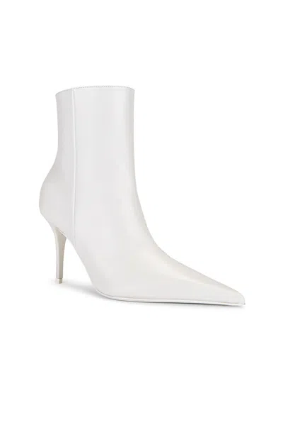 Amina Muaddi Barbara 90 Nappa Bootie In White