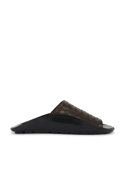 Bottega Veneta Nappa Opaque Weave Mule Sandal In Brown