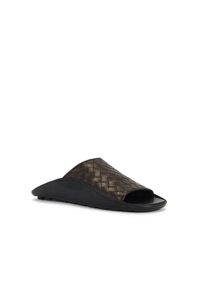 Bottega Veneta Nappa Opaque Weave Mule Sandal In Brown