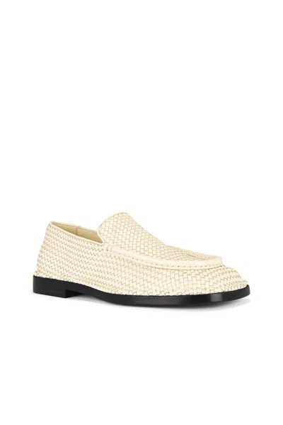 Bottega Veneta Square Toe Loafers In Sea Salt