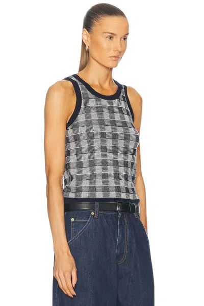 Guest In Residence Gingham Tank In Midnight Combo