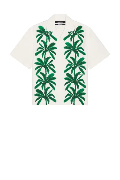 Jacquemus La Chemise Shirt In Print Painted Palm Trees