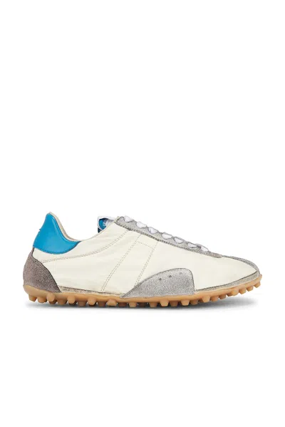 Maison Margiela Sprinters Low Top Sneakers With Dirty Effect In Lemon  White  & Grey