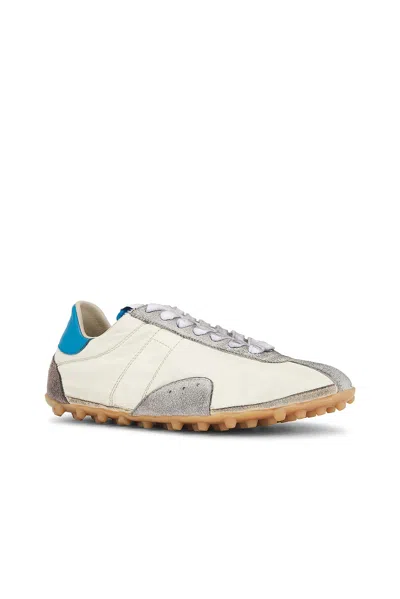 Maison Margiela Sprinters Low Top Sneakers With Dirty Effect In Lemon  White  & Grey