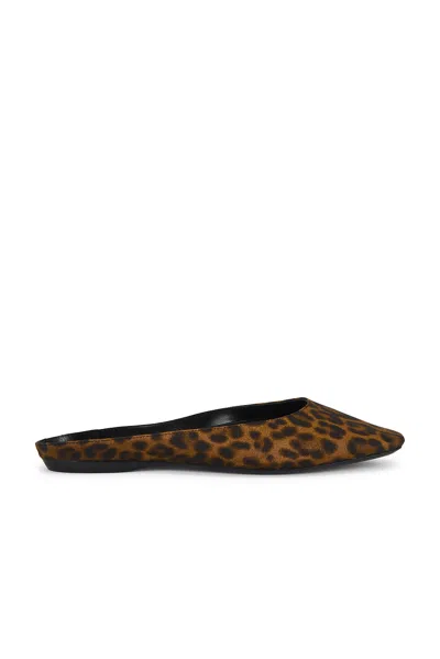 Saint Laurent Lido Leopard-print Grosgrain Slippers In Manto Naturale