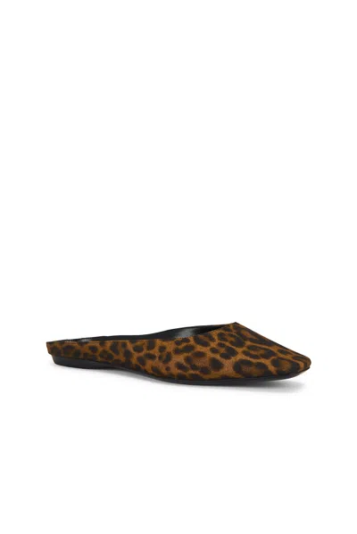 Saint Laurent Lido Leopard-print Grosgrain Slippers In Manto Naturale