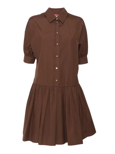 Max Mara Studio Midi Dress In Brown