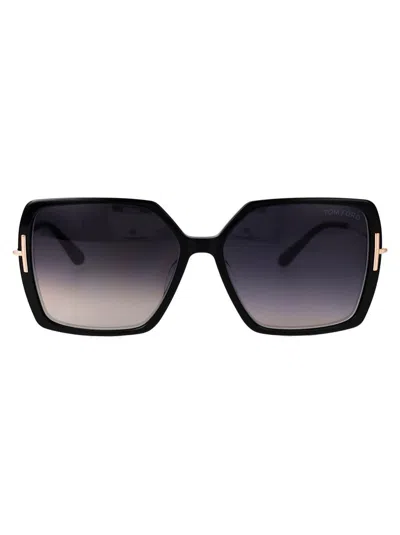 Tom Ford Butterfly Sunglasses Ft1039 01 B In 01b Nero Lucido / Fumo Grad