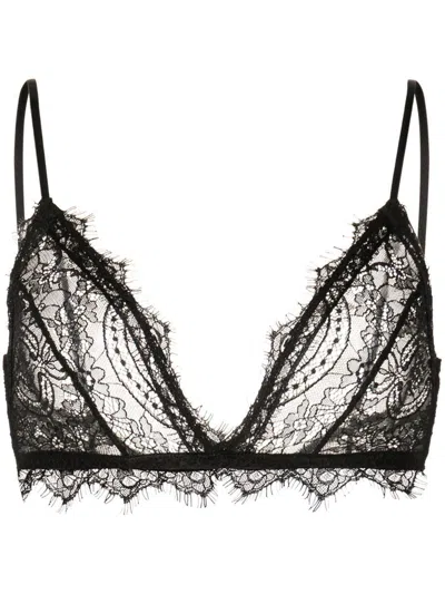 Anine Bing Sheer Lace Bra In Black