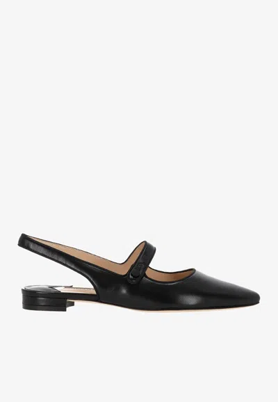 Manolo Blahnik Buttoned Strap Mary Jane Slingback Pumps In Black