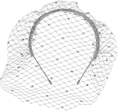 Self-portrait Embellished Headband In Silver