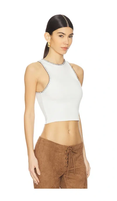 Eb Denim X Revolve Blanket Stitch Tank In White