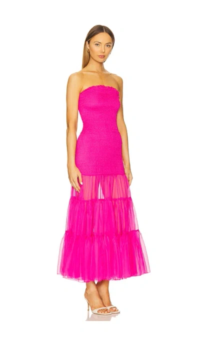 Bardot X Revolve Azura Strapless Dress In Fuchsia