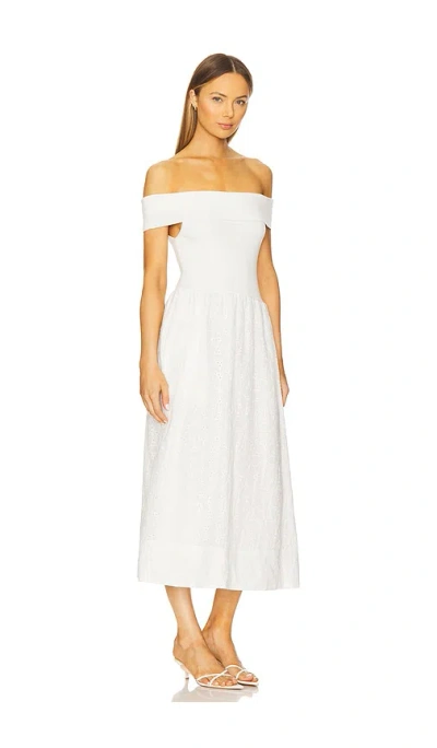 Astr Mixed Media Off Shoulder Dress In White